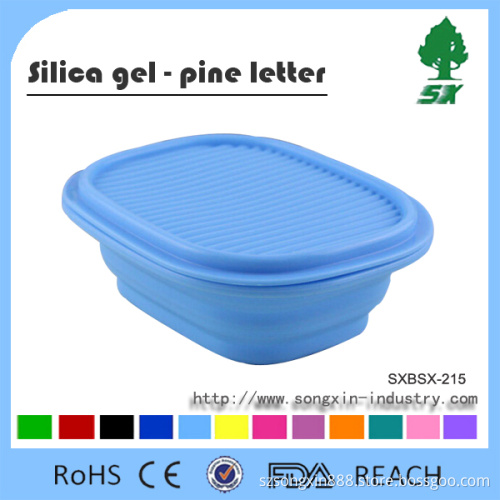 Colorful Collapsible Silicone Lunch Box For Kids